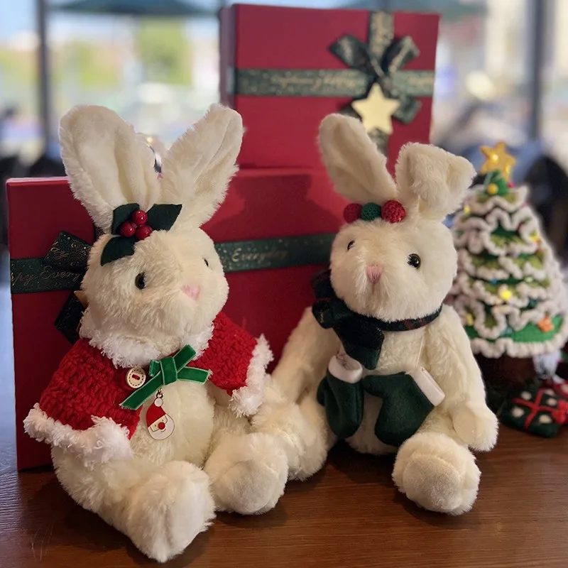 

Cute rabbit plush toy doll with clothes Little rabbit doll stuffed animals for children Christmas gifts Window home decoration