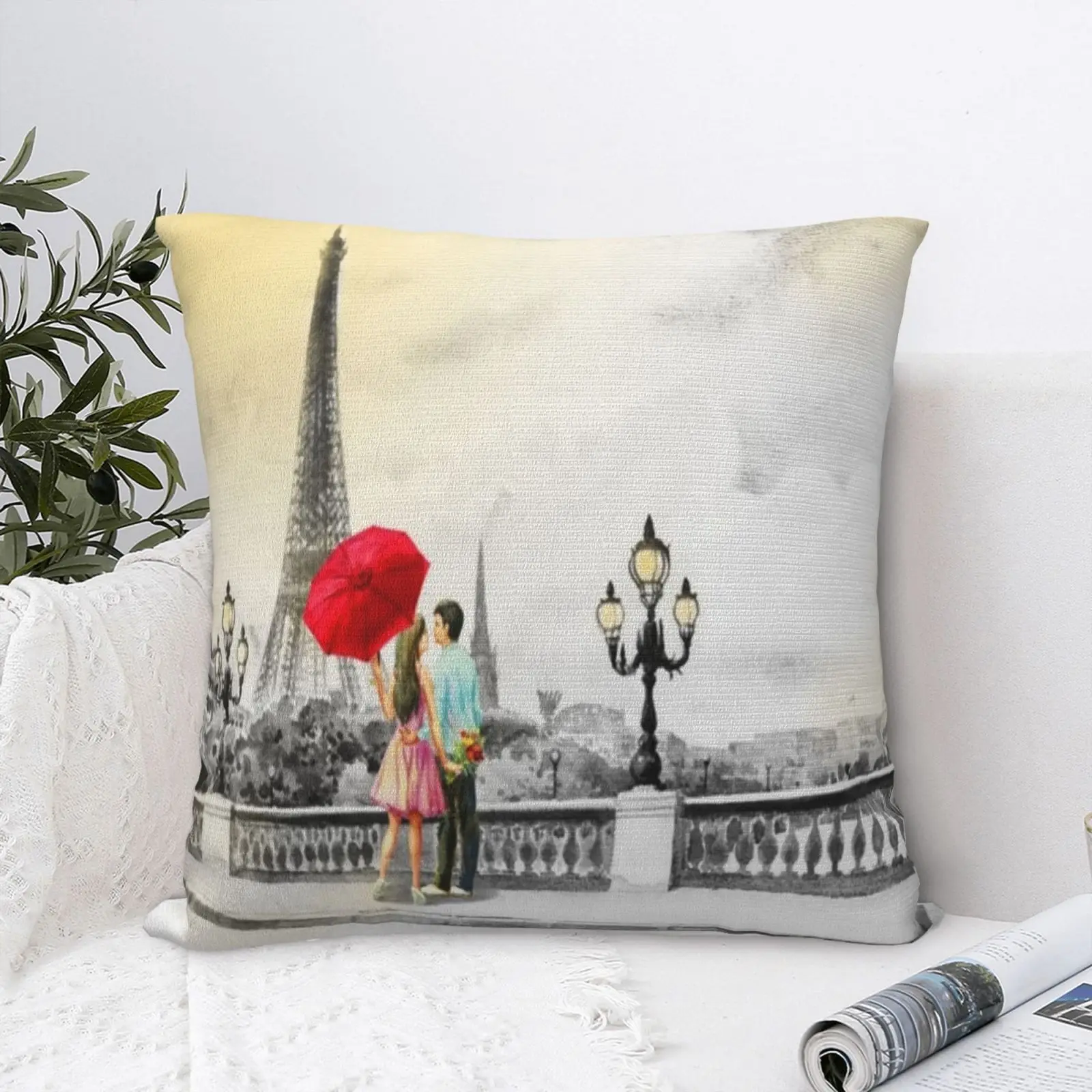 

Eiffel Tower Romantic Couple 3 Pillow Case Body Pillow Luxury For Sofa Kawaii Bed Decorative Pillow Decorative Pillows For Bed