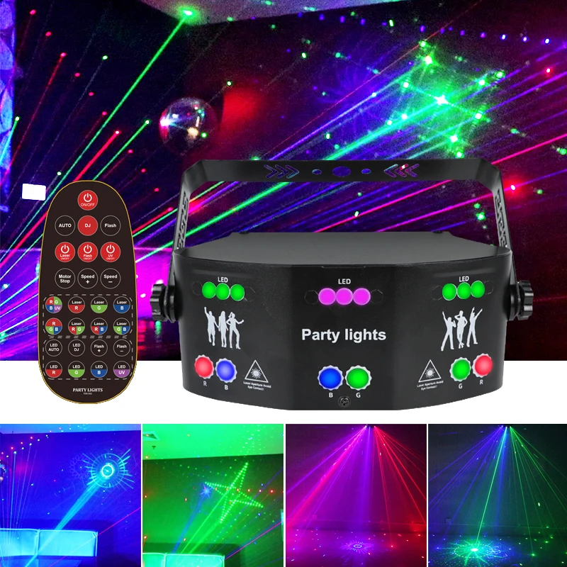 Продажа Лазерный сценический прожектор 15 глаз, дискотека, LED-прожектор DMX, стробосветильник ческий светильник для бара, клуба, караовечерние НКИ, Рож...