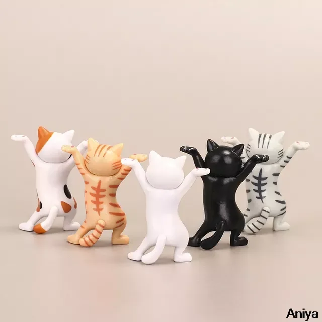 

Set Funny Cat Pen Holder Toy Hold Everything Cat Earphone Bracket Home Decor Festival Decoration Charming Kitty Storage Set