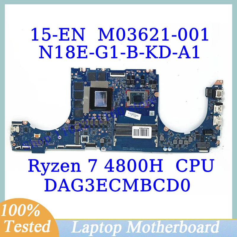 

M03621-001 M03621-501 M03621-601 For HP 15-EN With Ryzen 7 4800H CPU DAG3ECMBCD0 Laptop Motherboard N18E-G1-B-KD-A1 100% Tested