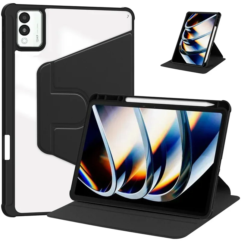 Фото Чехол для планшета Funda Tecno MegaPad 11 LTE, держатель для карандашей, 11-дюймовый планшетный ПК, вращающаяся на 360 градусов крышка-подставка, акриловая задняя крышка №1
