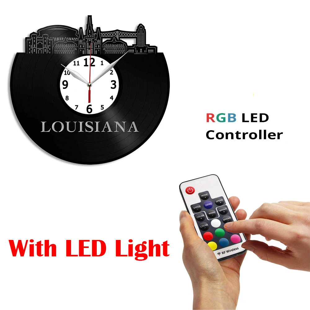 

Виниловые настенные часы «Луизиана» для домашнего декора, настенные часы для гостиной, кухни, 12 дюймов