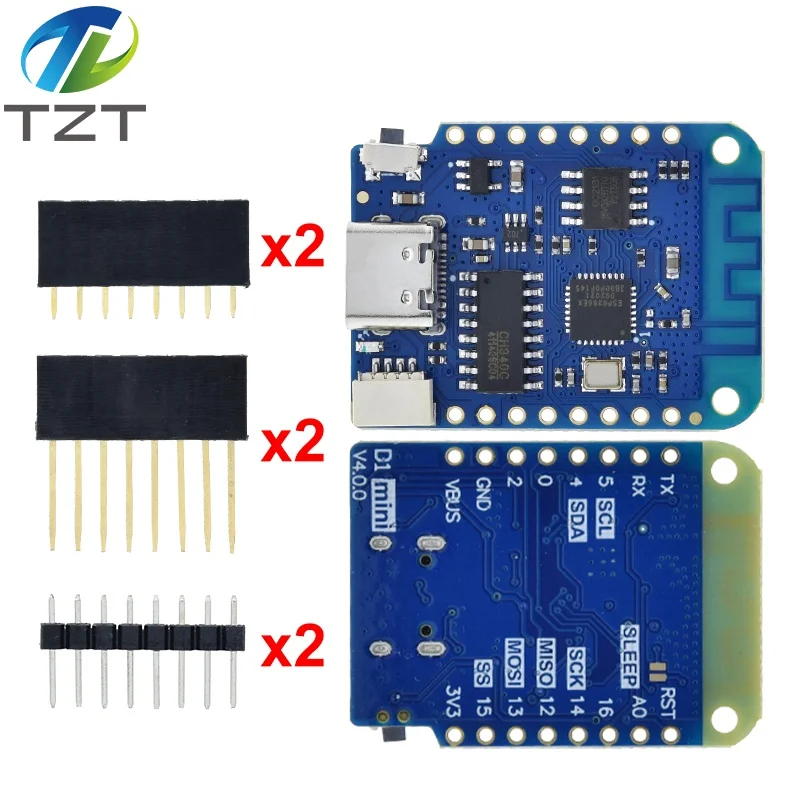 WEMOS D1 Mini V4.0.0 TYPE-C USB WIFI Интернет вещей плата на основе ESP8266 4MB MicroPython Nodemcu Arduino