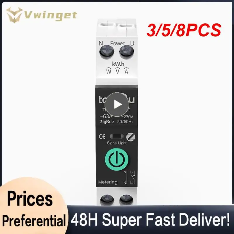 

3/5/8PCS Multifunctional Smart Home Tuya Zigbee Breaker Consumption Monitor Smart Circuit Breaker Metering Switch 2023