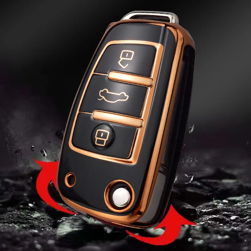 Чехол для автомобильного ключа из ТПУ Audi A3 8p 8v A4 B7 B8 B5 B9 A1 A5 Q7 Q5 A6 4f C6 C5 C7 C4 Tt Q3 S3 A7 A8 8n -