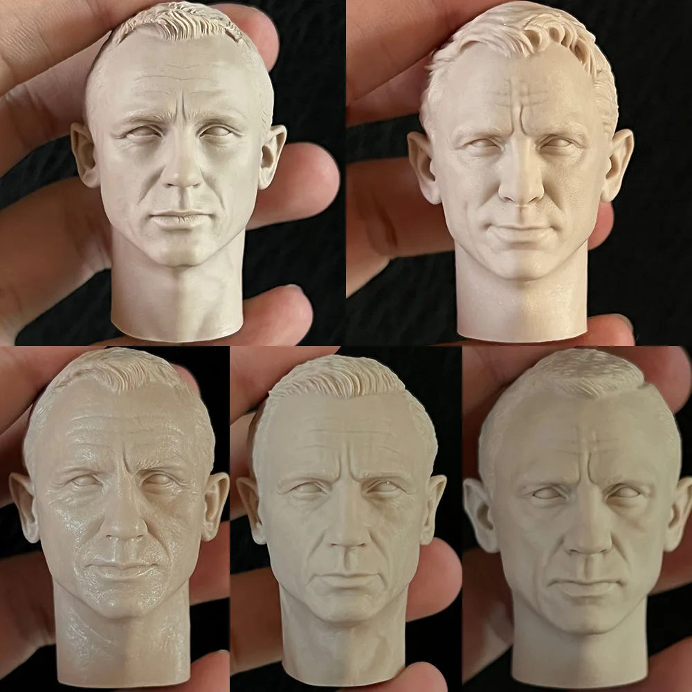 

Unpaint 1/6 Men Soldier James Bond Head Sculpt Royal Secret Agent Handsome Head Carving For 12'' DIY Action Figure Model