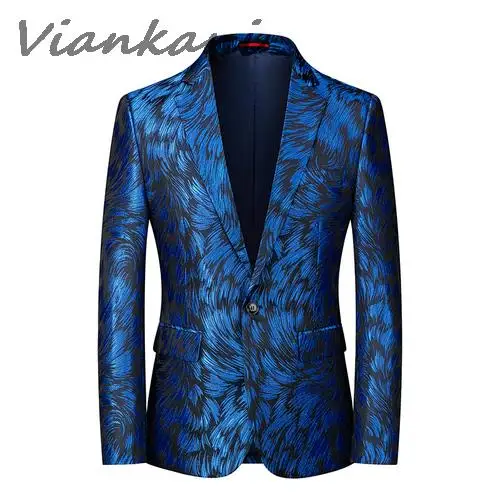 Plus Size M-6XL Men Blazer Fashion Color Outfit Metal Gold Yarn Casual Suit Jackets Costume Homme Party Prom Stage Blazers