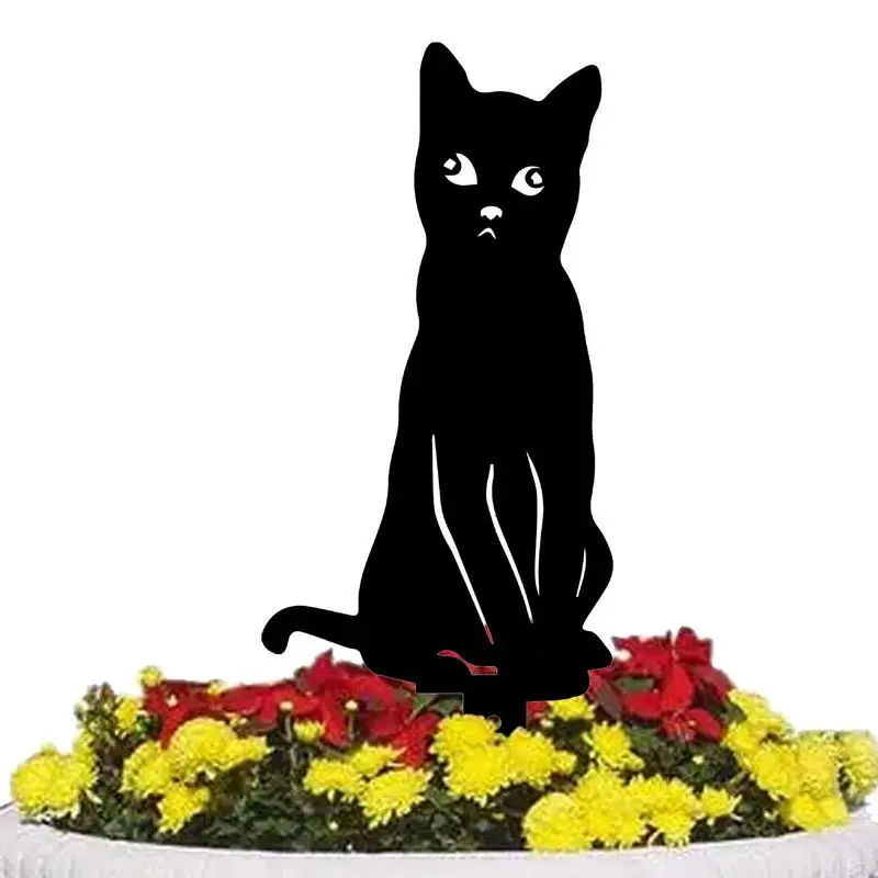 

Cat Garden Stake Acrylic Animal Statue for Patio Decorative Outdoor Yard Patio Lawn Chicken Yard Art Hollowed Out Decorations