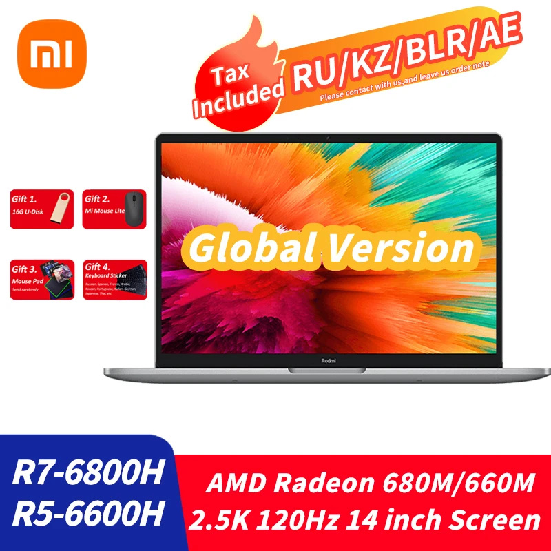 

Xiaomi RedmiBook Pro 14 2022 Laptop Ryzen R5-6600H R7-6800H AMD Radeon 660M/680M Graphics 16G+512G 2.5K 120Hz Xiaomi Notebook PC