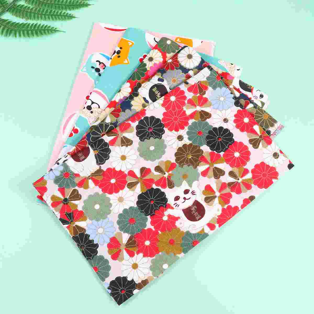 

10 Pcs Quilting Fabric Squares Spring Tablecloth Floral Fabric Bundle Felt Table Cover Box Patchwork Cloth