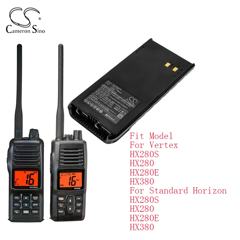 

Аккумулятор Cameron Sino для двухсторонней радиосвязи, стандартный Horizon HX280S HX280 HX280E HX380, 1800 мАч, 7,4 В, литий-ионный