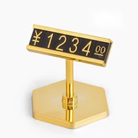 gold number price cube tag sign holder stand for jewelry watch showcase