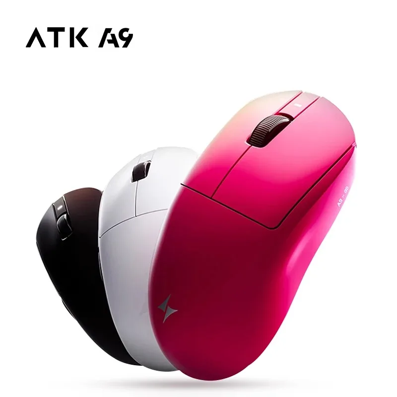 Беспроводная игровая мышь ATK Dragonfly A9 Ultra с сенсором PAW3950, 8 кГц, три режима подключения, эргономичная, для киберспорта, FPS, A9 SE Plus (art.: 3920da93abcbc) - 3920da93abcbc