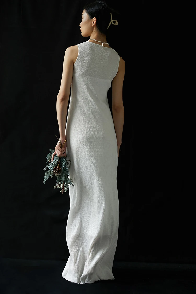 Платье женское длинное эластичное из шелка Mulberry без рукавов