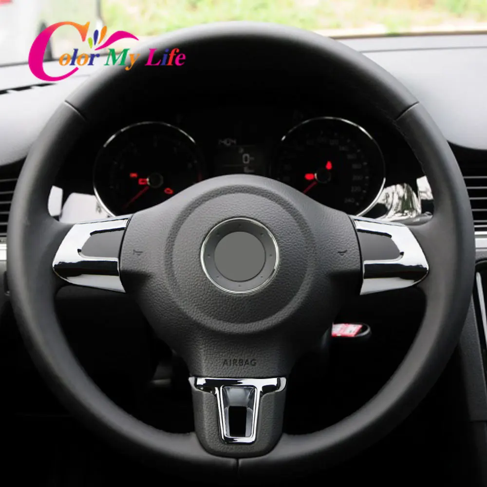 Чехол-наклейка на панель рулевого колеса для Volkswagen VW GOLF 6 MK6 POLO JETTA MK5 Bora ABS