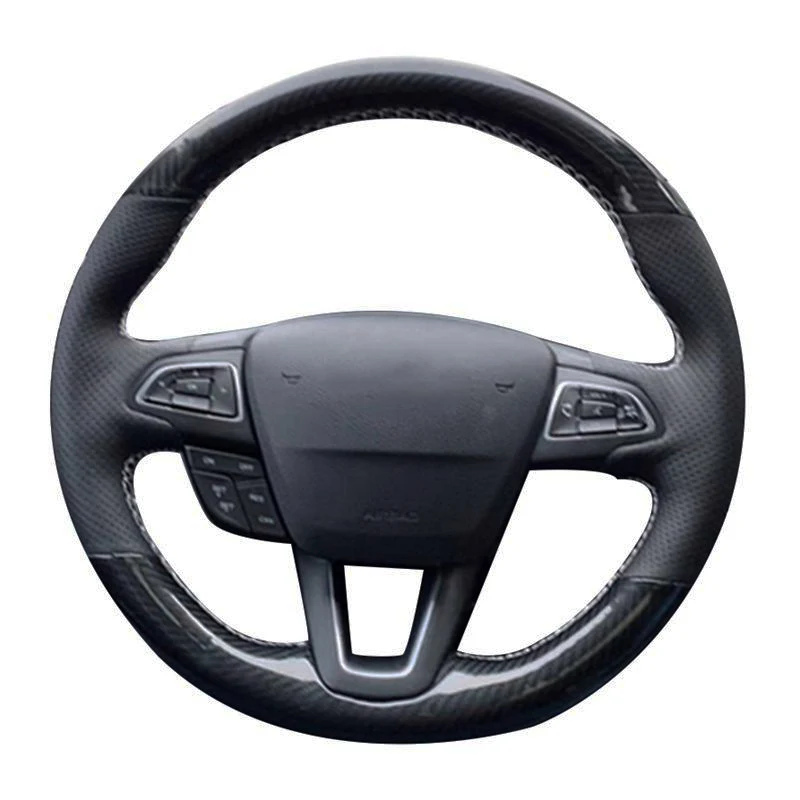 

Carbon Fiber Leather Braid Car Steering Wheel Cover For Ford Focus (RS | ST | ST-Line) Kuga (ST-Line) Ecosport (ST-Line)