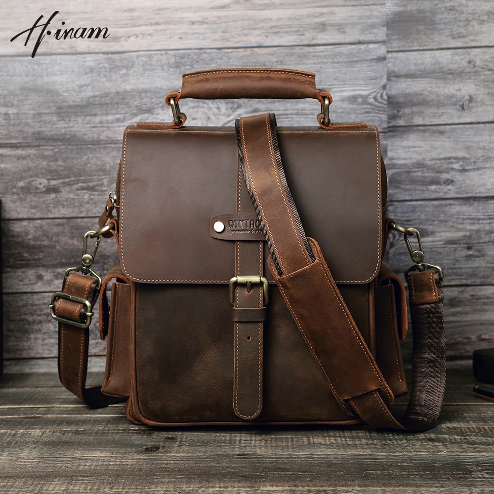 Genuine Leather Shoulder Crossbody Messenger Women Men Bag Office Work Business Briefcase For Male Portafolio Handbag Vintage