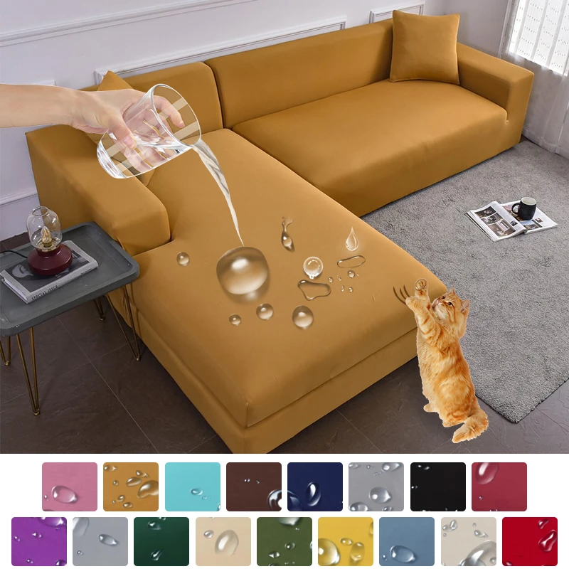 

Elastic Waterproof Sofa Cover Plain Color Stretch Sofa Covers for Living Room Slipcover Couch Furniture Protector 1/2/3/4 Seats