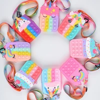 unicorns bags pops fidget toys children anti stress pops girls push bubble bag adult dimple antistress gifts