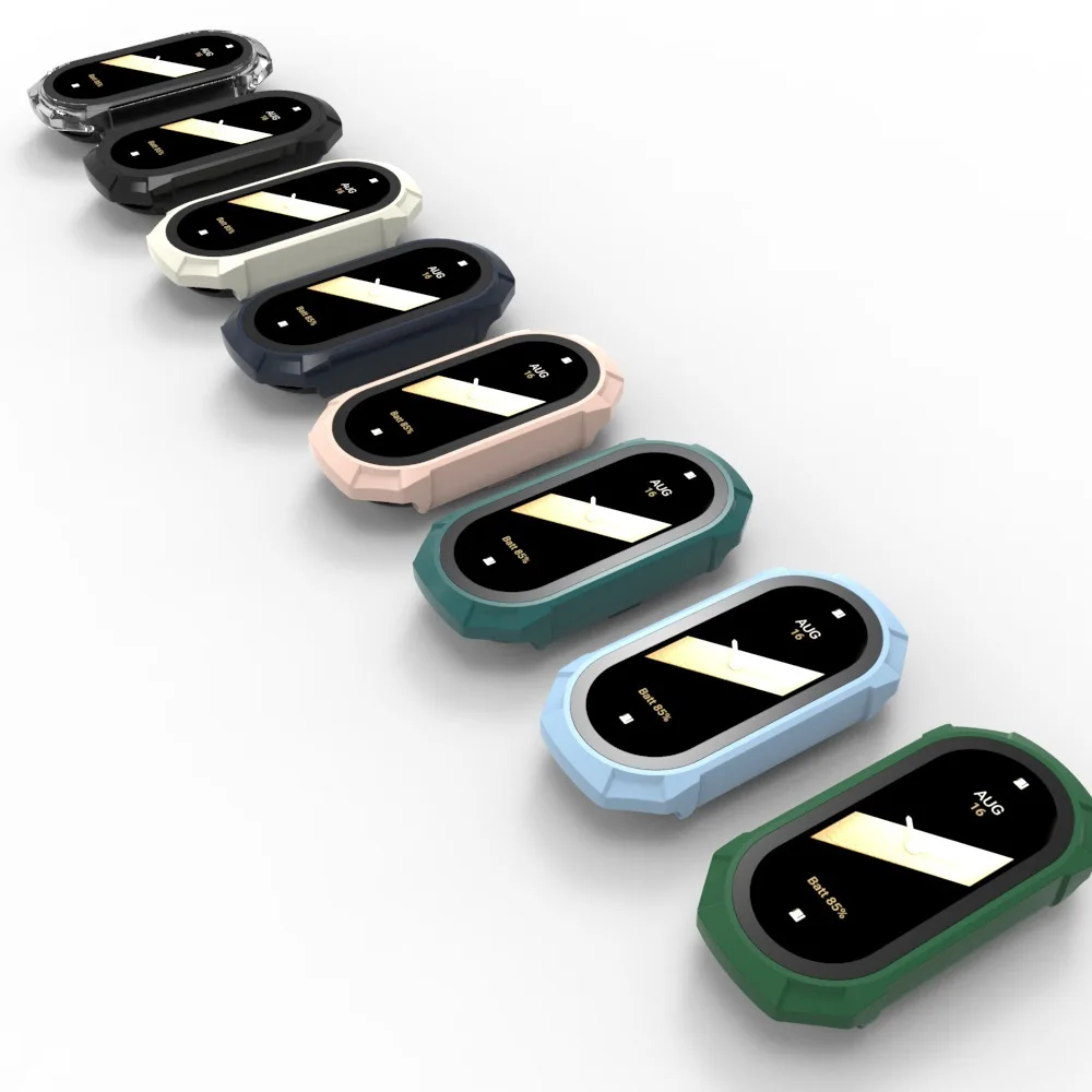 Screen Protector With 9H Tempered Glass For Xiaomi Band 8 Anti-Fall Bumper Protective Case Screen Protector For Mi Band 8