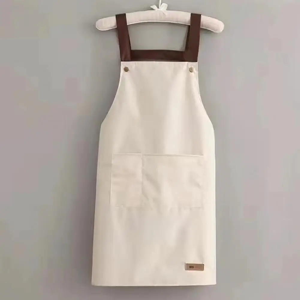 

Cooking Apron Sleeveless Large Pocket PVC Adjustable Waist Strap Chef Apron for Restaurant