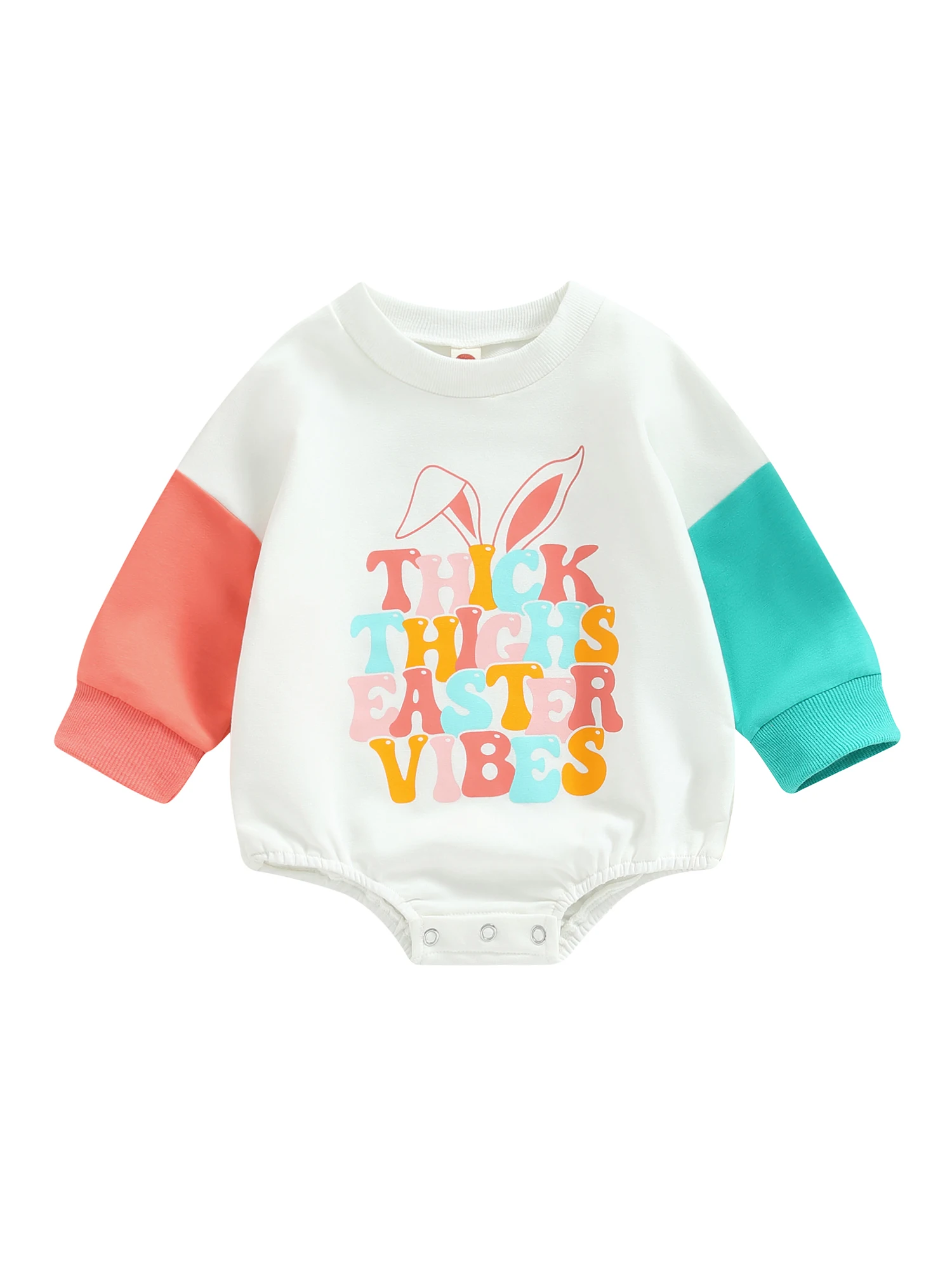 

Newborn Baby Girl Easter Outfit Long Sleeve Bunny Romper Bodysuit Jumpsuit Oversized Sweatshirt 0-24M