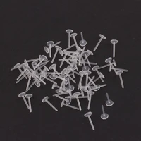 500pcs invisible plastic earring blank pins nut stud spreader part material pending for diy jewelry making accessories supplies