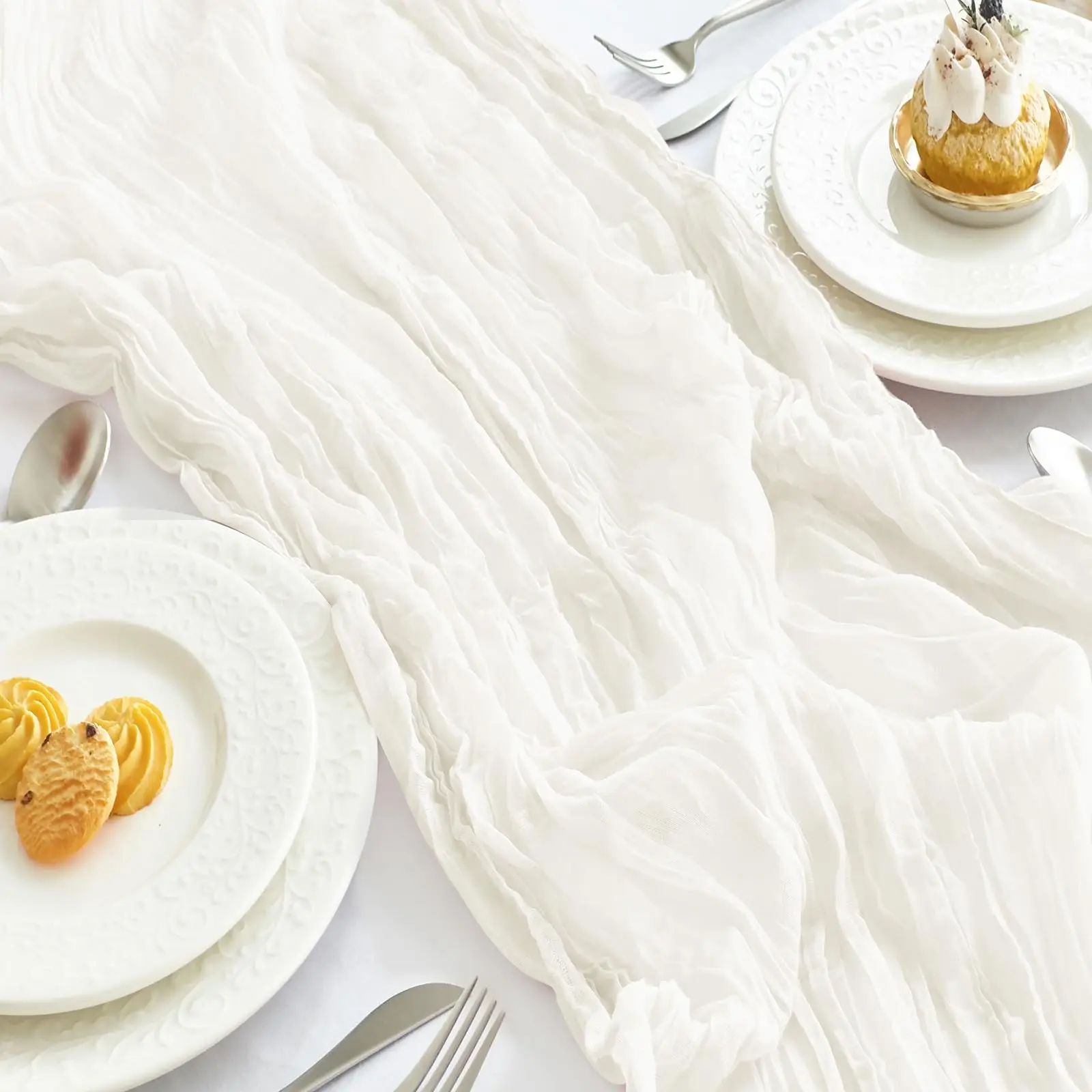 Дорожка для стола полупрозрачная пыльно-розовая