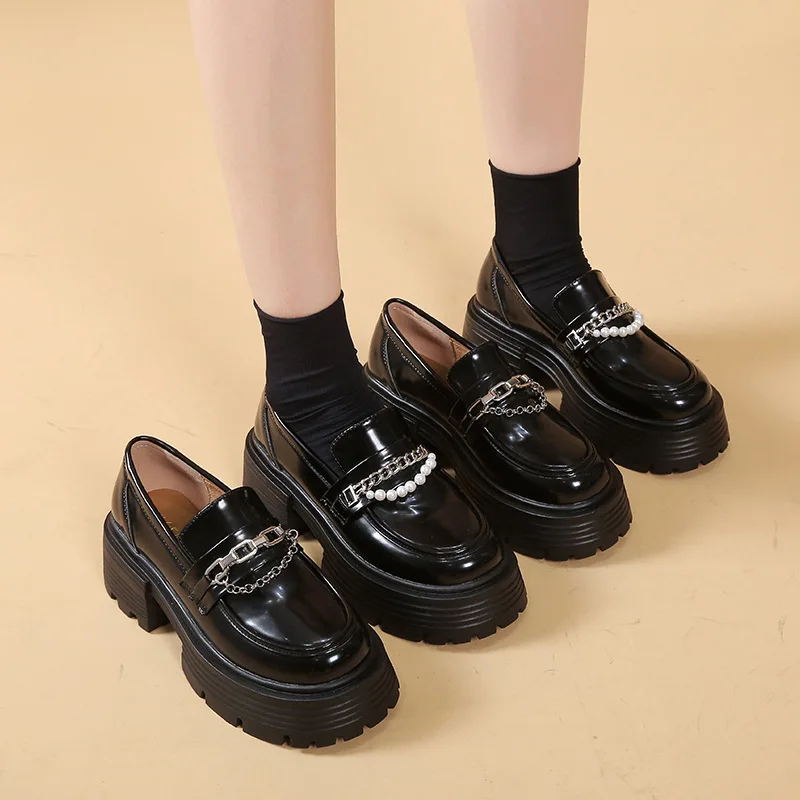 

Лидер продаж, туфли Lefu для женщин на весну и осень 2023, британский стиль, одна нога, одна обувь, черные маленькие кожаные туфли для женщин