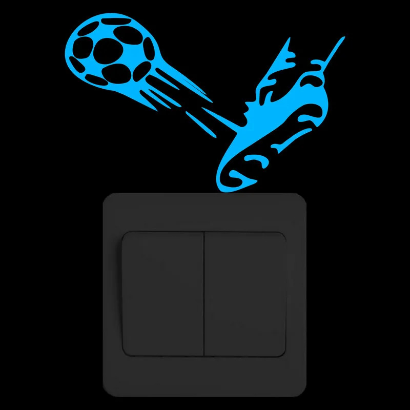 Фото Ball Kick Switch Sticker Glow in the Dark Football Sport Wall Stickers for Kids Rooms Children Bedroom DIY Decoration Home Decor №2