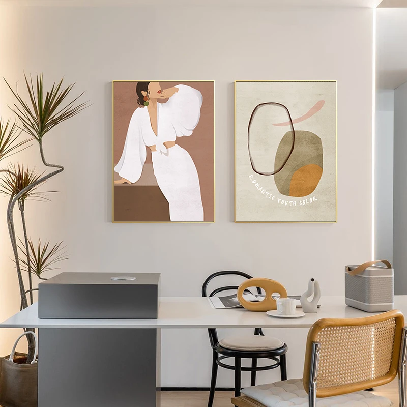 

Modern Retro Figure Corridor Mural, Abstract Beauty Poster, Retro Figure Painting Art Poster Strip Print Canvas Painting, Porch