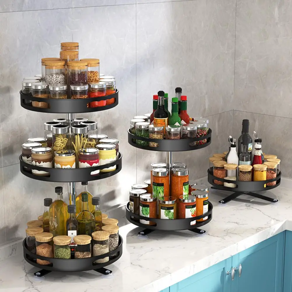 

Spice Rack Practical High Capacity Large 360 Degree Rotating Home Shelf for Kitchen Spice Holder Shelf Cosmetics Tray