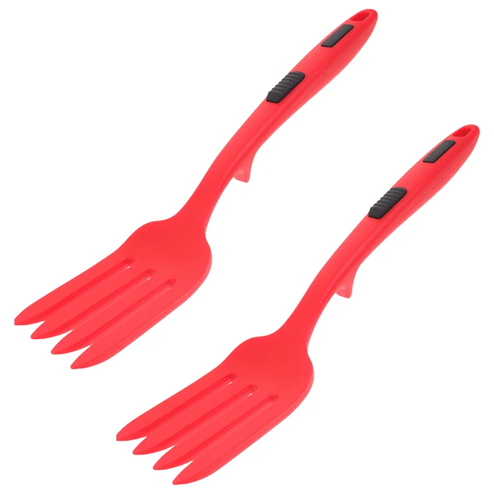 

2pcs Silicone Flexible Fork Kitchen Non Stick Fork Noodle Fork Dinner Fork Kitchen Gadgets