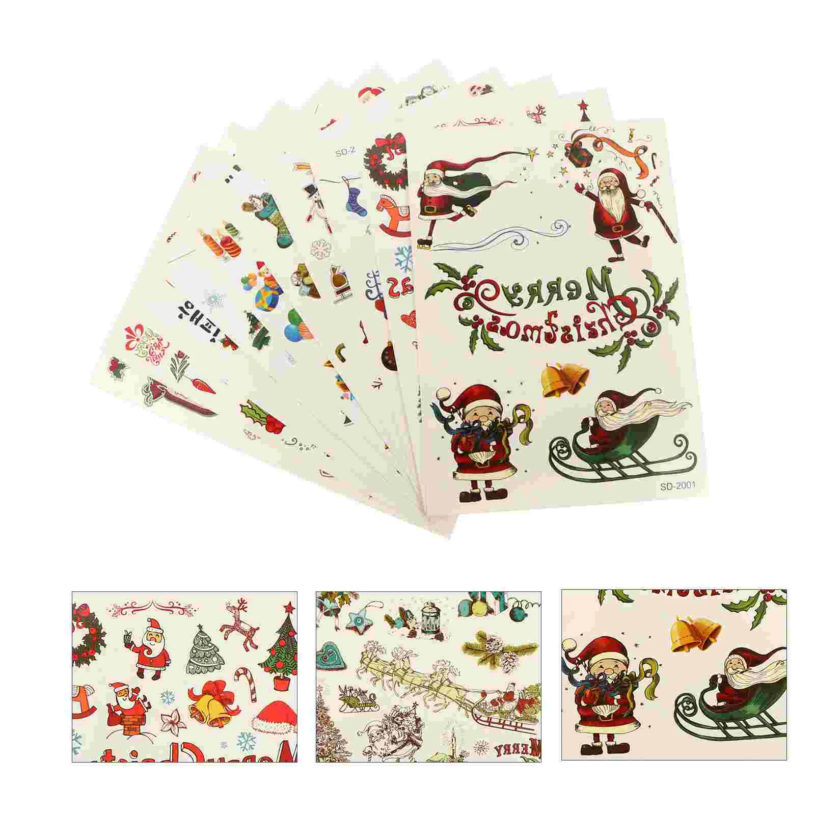 

Stickers Christmasfor Crafts Kidsscrapbook Decals Faces Claus Santa Adorable Decorative Props Party Hand Body Merry Pastes