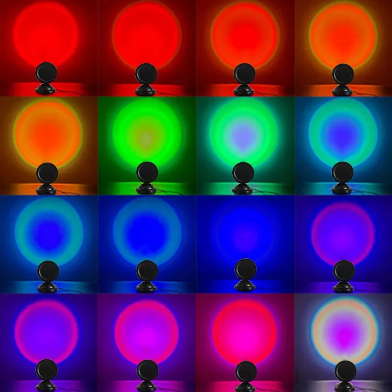 

Colors Sunset Rainbow Lamp Projector Atmosphere Led Desk Lamp Photographic for Shop Background Wall Decoration Lighting