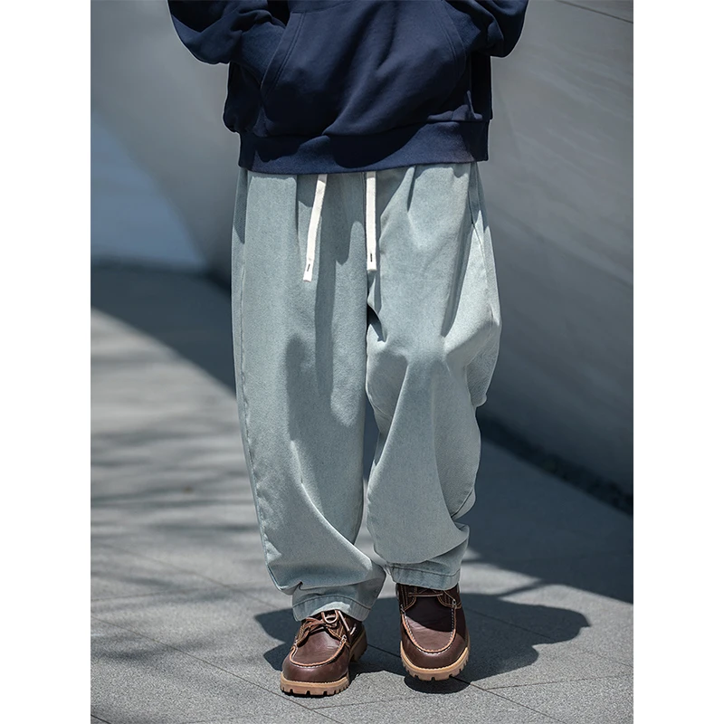 HANLU 2022 Autumn Winter Trend Loose Oversized Denim Pants Japanese Style Streetwear Baggy Jeans For Men Y2k Clothes