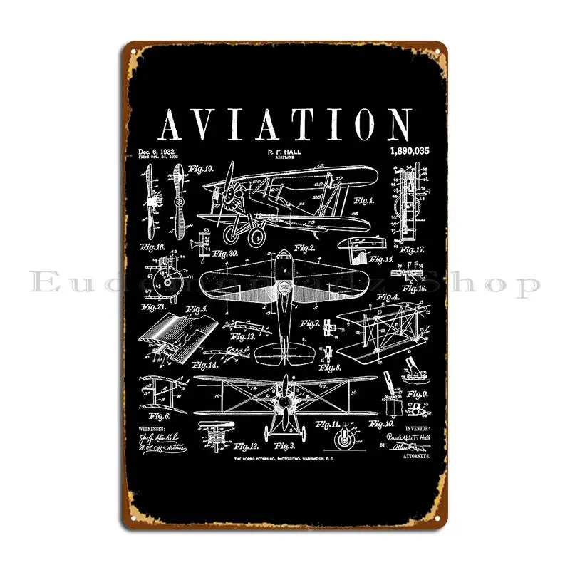 Самолет авиационный бисамолет винтажный патентный Печатный металлический знак
