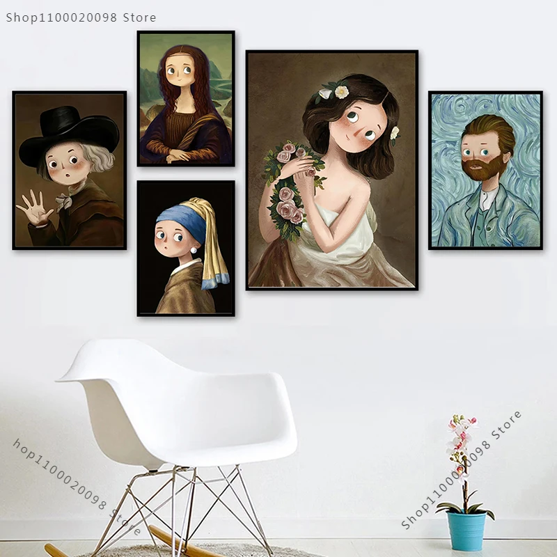 

Картина на холсте со всемирно известным мультяшным изображением, настенный плакат в скандинавском стиле, картина, креативные принты, украшение для спальни, гостиной, домашний декор