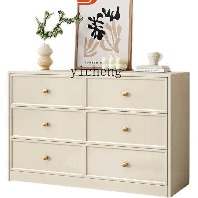 

ZC Bedroom Locker Chest of Drawer Solid Wood Storage Cabinet Living Room Five-Bucket Cabinet Tailstock Storage Cabinet