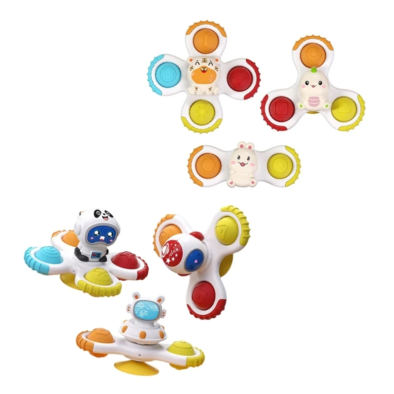 

3pcs Colorful Suction Cup Spinners Toy Enhances Hand Eye Coordination in Kids Y55B