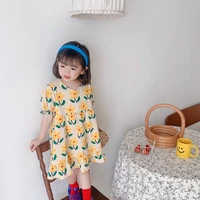 rinilucia 2022 baby girls floral summer dress cotton soft and comfort children casual clothes lovely vestidos for kids 1 6y