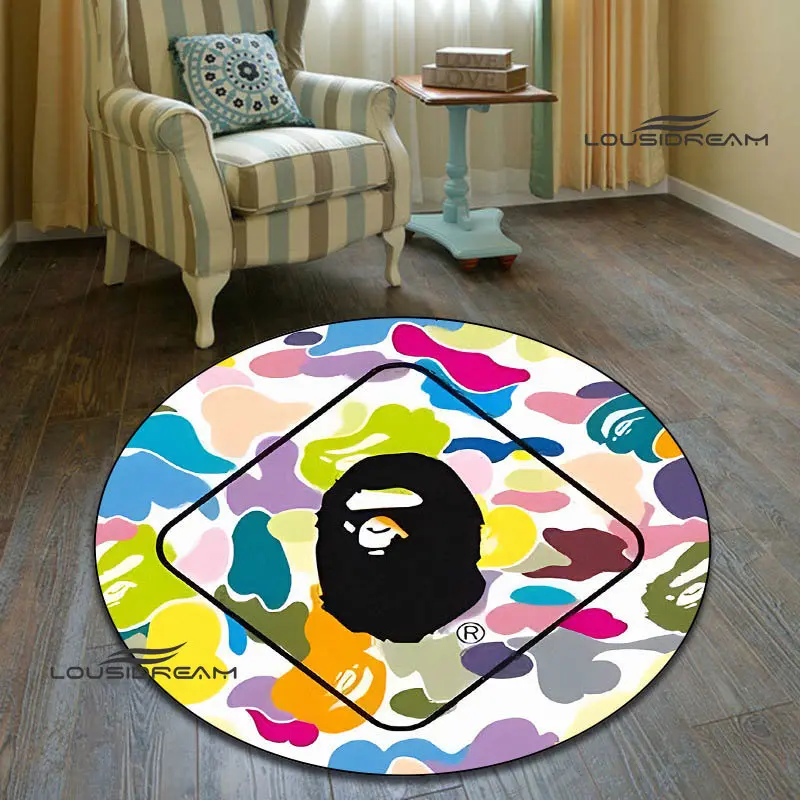 

BAPE camouflage printing round carpet picnic carpet carpet living room bedroom non -slip carpet photography prop birthday gift