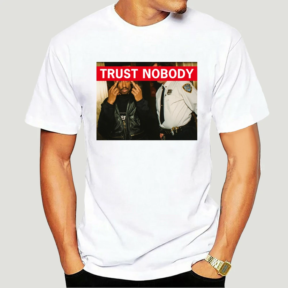 

Rapper Tupac Shakur Tee 2Pac Trust Nobody Mens T Shirt Vintage Shirt Brand T-Shirts hip-hop cool men tee shirt homme 2559X