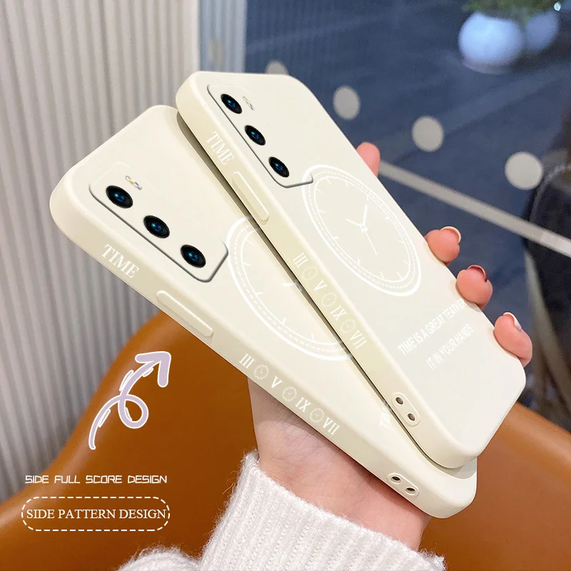

White Clock Camera Lens Protect Case For Huawei P40 P50 P30 P20 Pro Lite Mate 40 30 20 Pro Lite Nova 5t Y7A Liquid Phone Cover