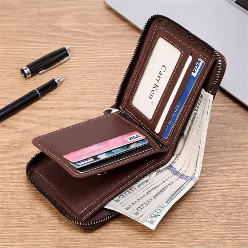 

Men Wallet Money Bag Fashion PU Soft Leather Wallet Card Holder Hasp Coin Pocket Purse Multi-card Personalized Father's Day Gift