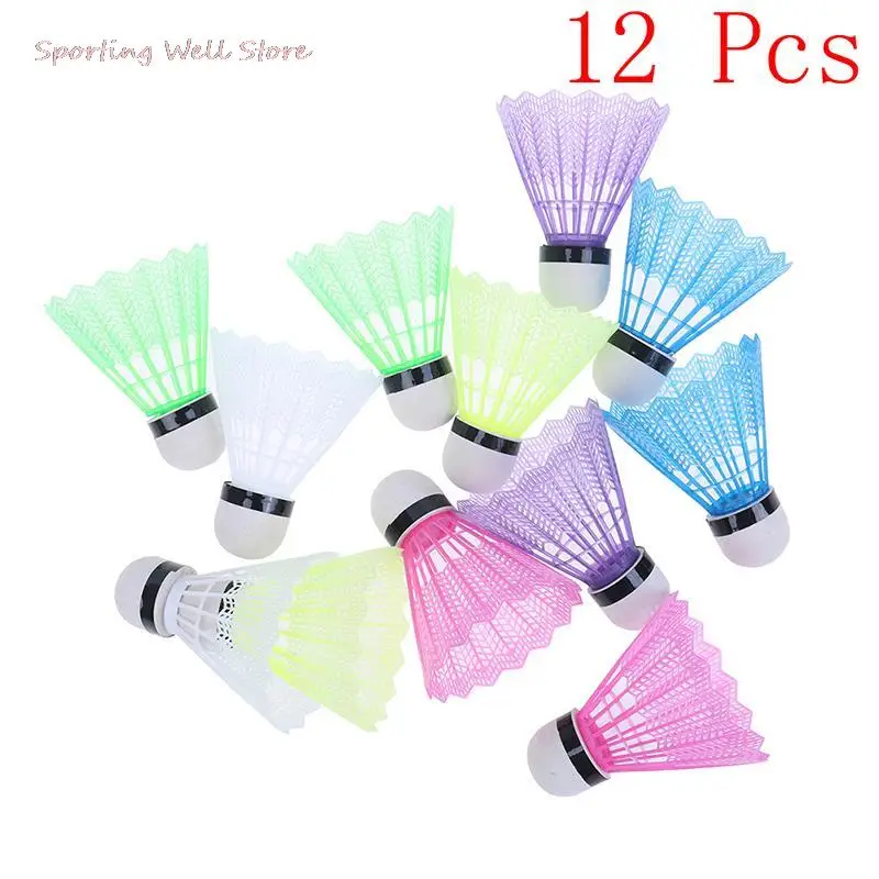 

12 Pcs Colorful Plastic Badminton Ball Shuttlecocks Sport Training Sport