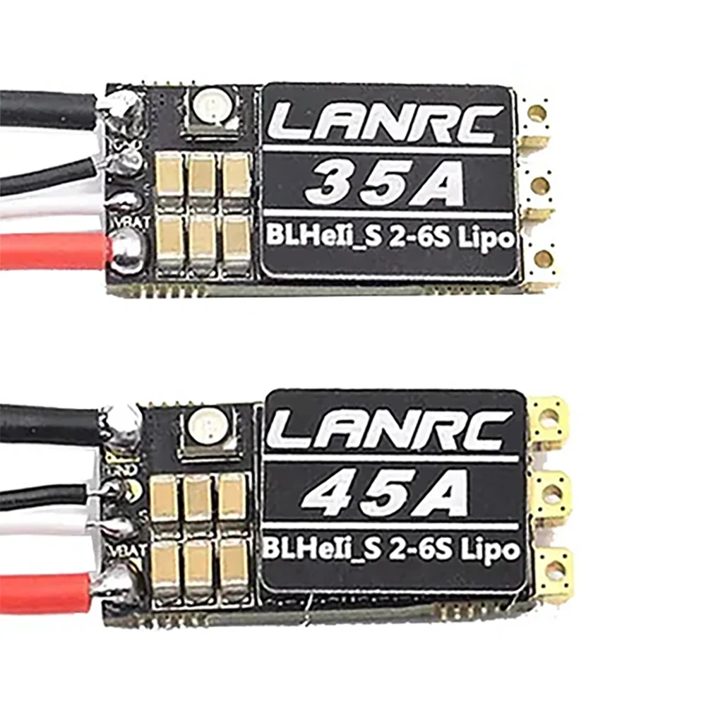 Фото LANNRC BLHeli_S 35A/45A Бесщеточный ESC Встроенный программируемый светодиод RGB D-Shot 150/300/600 ONESHOT125 2-6S для гоночного дрона на радиоуправлении №2