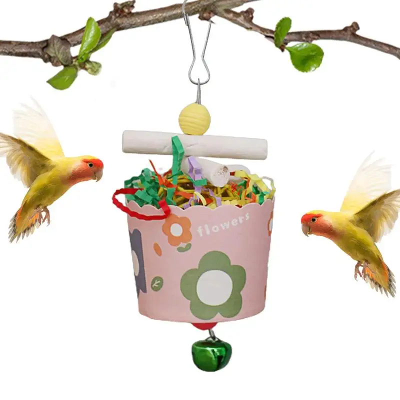 

Foraging Shredder Toy Colorful Parakeet Chew Toys Bird Rope Perch Foraging Hangings Toy Bird Foraging Toys Bird Cage Accessories