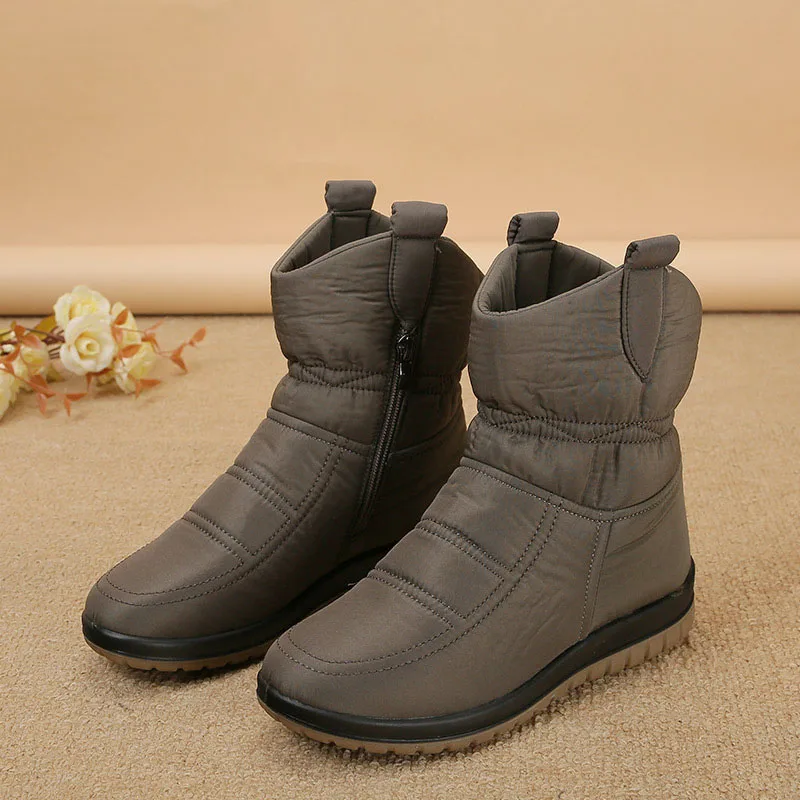 2022 Winter Shoes Women Snow Boots Thick Sole Flat Non-slip Women Ankle Boots Fashion Ladies Winter Boots Warm Big Size 41 42